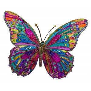 Butterfly Spirit Animal Framed Canvas Print Colorful Wall Hanging, Home Decor, Bohemian